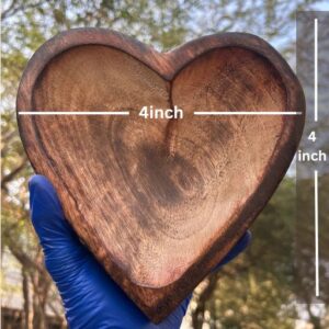 wooden candle heart bowl