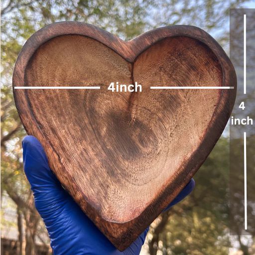 wooden candle heart bowl