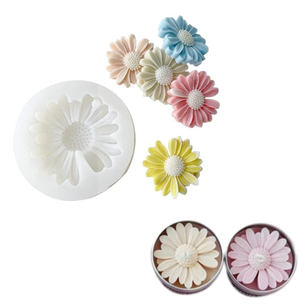 hot selling daisy flower candle topping mold set of 4