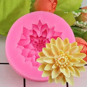hot selling daisy flower candle topping mold set of 4