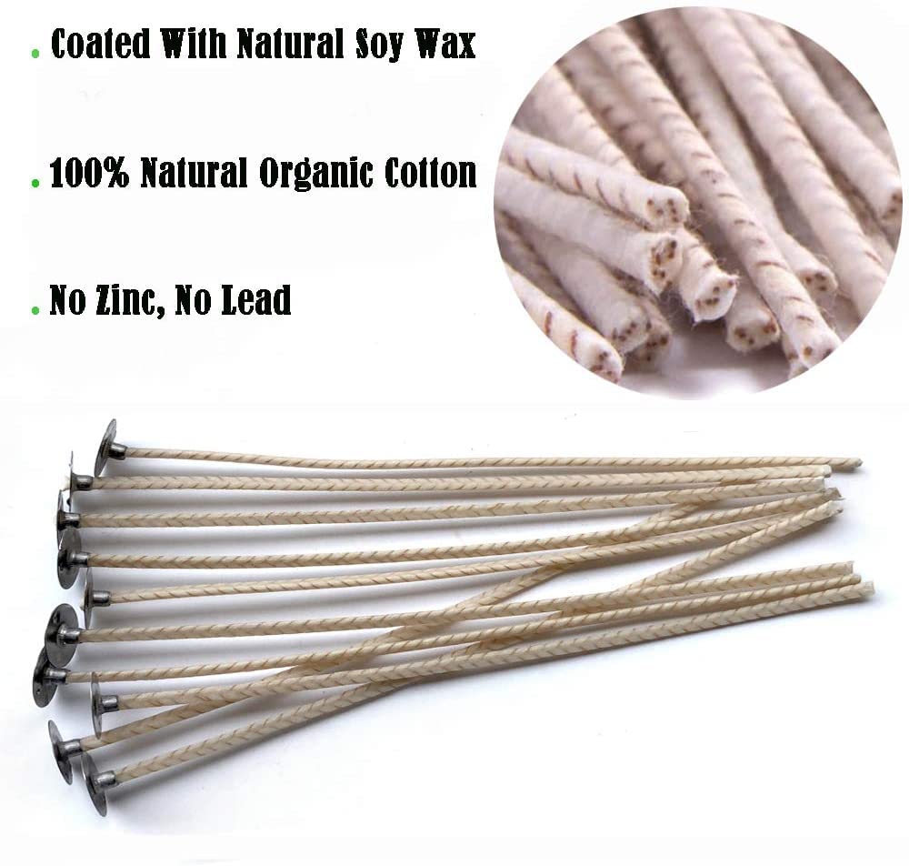 braided wicks (6 inch) imported 3 mm thick soy wax coated
