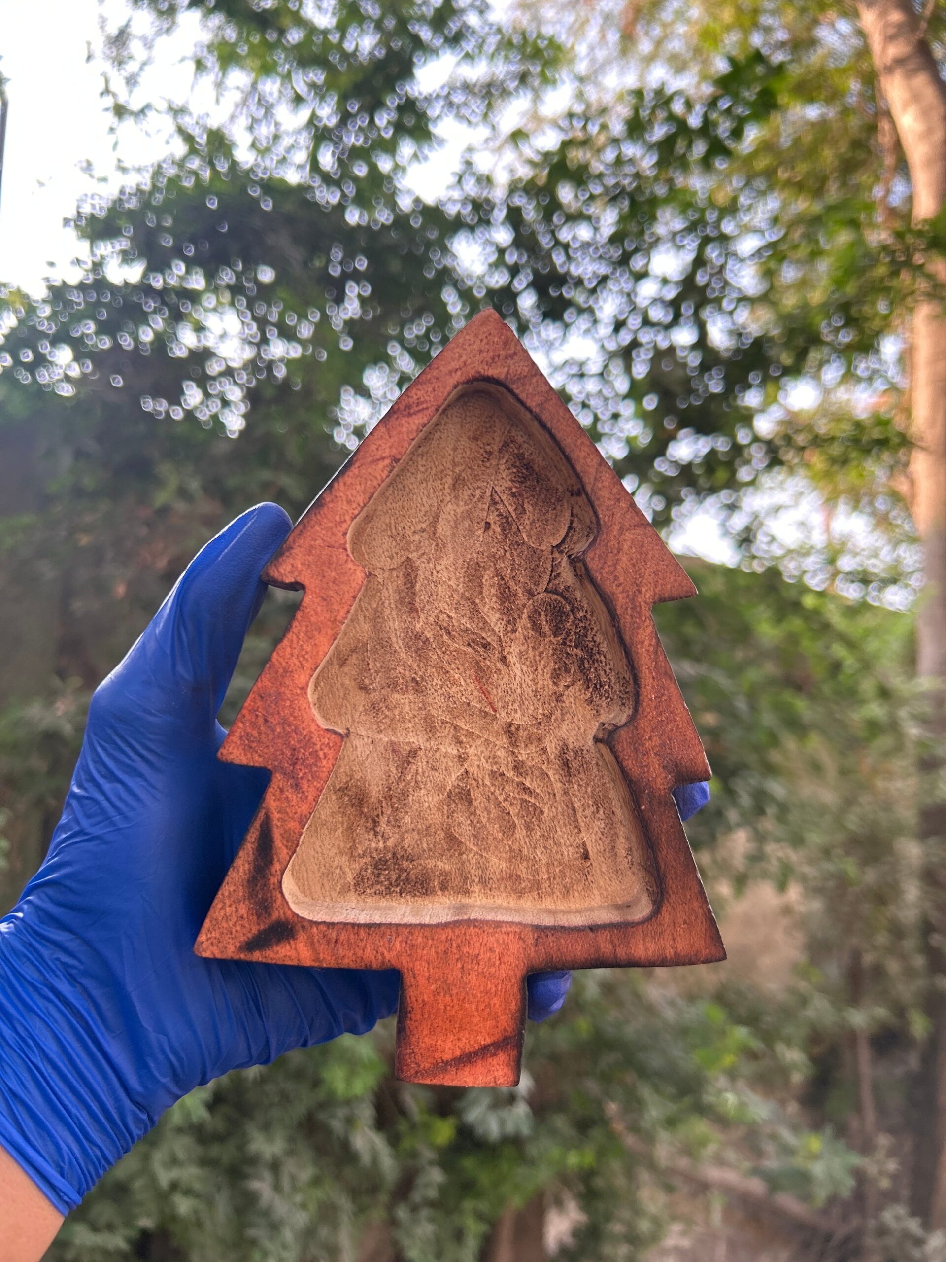 wooden christmas tree, 12x18cm