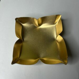 3 sided brass lotus, 3 inches metal urli