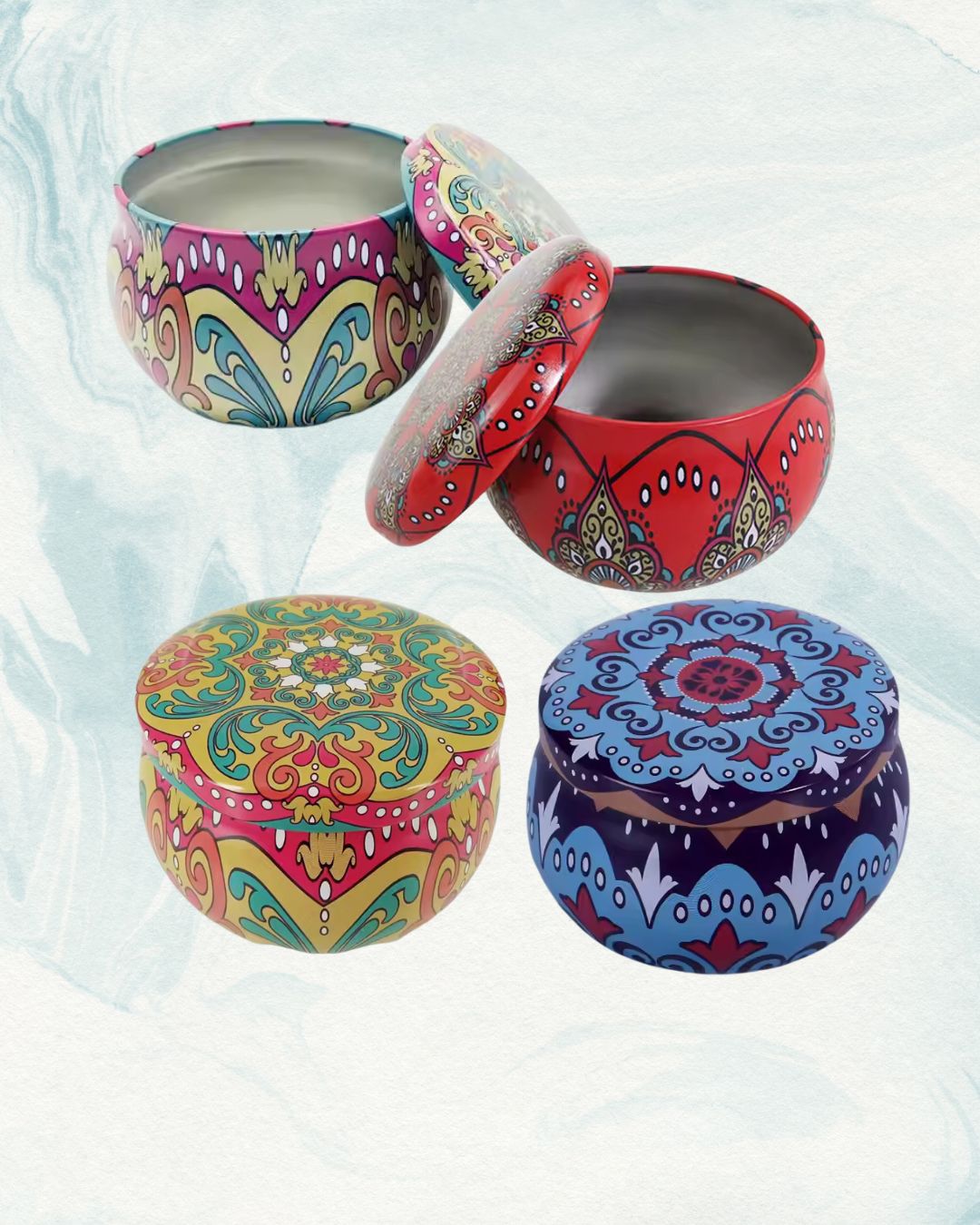 tin mandala big jar 12pcs