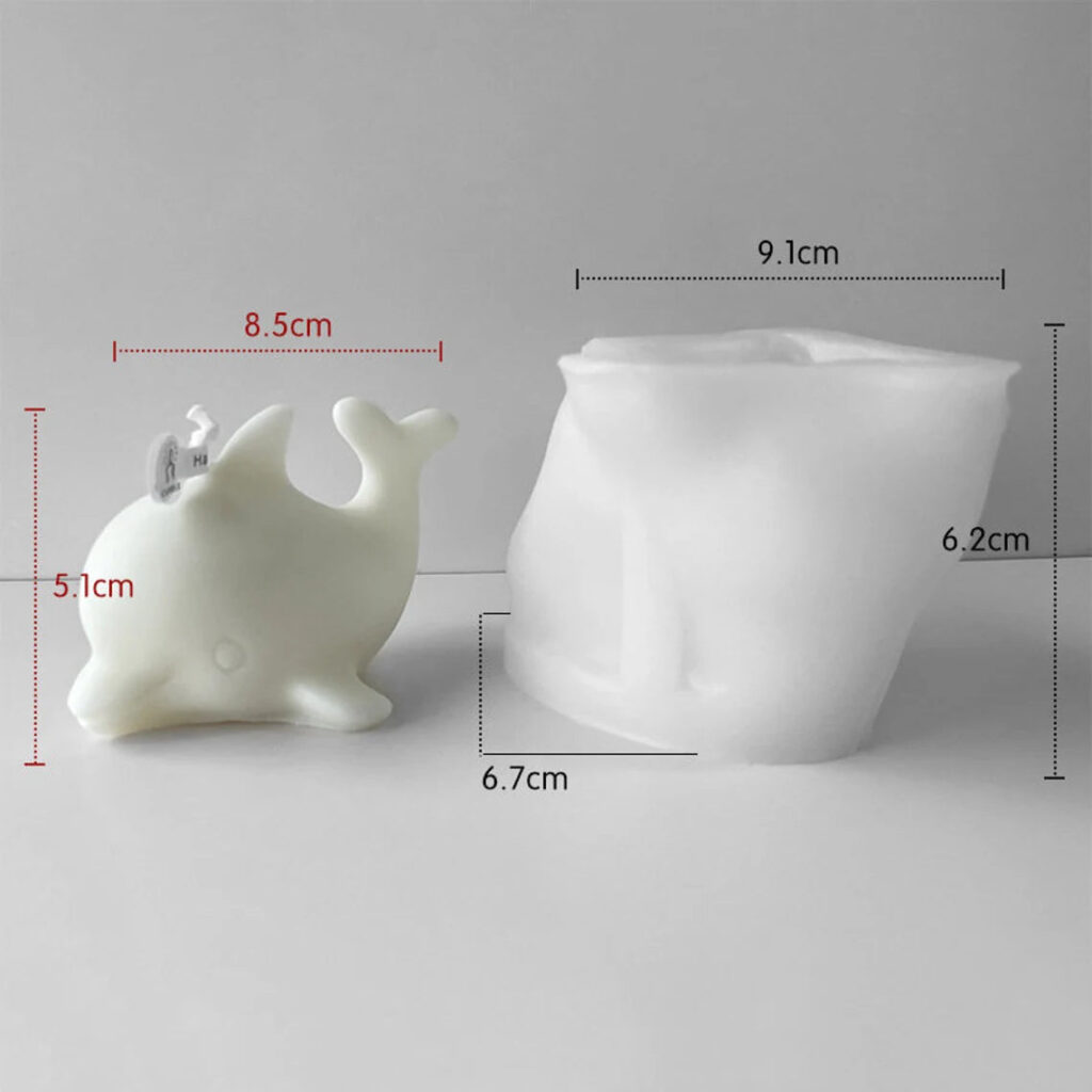 3d dolphin silicone candle mold