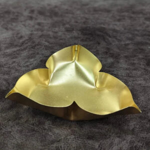 3 sided brass lotus, 3 inches metal urli